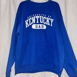 Champion Kentucky Wildcats Mens ROYAL Dad Pill Crew Sweatshirt